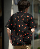 接触冷感 総柄 アロハシャツ レーヨン100% オープンカラー 開襟 ストリート モード カジュアル 夏服  UNIIT ユニット