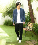 【KAITEKI+】ドライタッチ 吸水 速乾 ストレッチ イージーケア ドライリップル ボタン カーディガン  快適 カイテキ