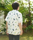 接触冷感 総柄 アロハシャツ レーヨン100% オープンカラー 開襟 ストリート モード カジュアル 夏服  UNIIT ユニット