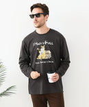 【汗染みの目立ちにくいTシャツ ZEROSTAIN/ゼロステイン】カートゥーン ヴィンテージ風プリント ビッグシルエット ロンT 防汚 UVカット