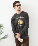 【汗染みの目立ちにくいTシャツ ZEROSTAIN/ゼロステイン】カートゥーン ヴィンテージ風プリント ビッグシルエット ロンT 防汚 UVカット