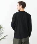 【汗染みの目立ちにくいTシャツ ZEROSTAIN /ゼロステイン】モックネック ロンT 防汚 UVカット
