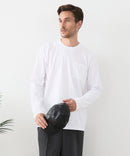 【汗染みの目立ちにくいTシャツ ZEROSTAIN/ゼロステイン】クルーネック 胸ポケットロンT 防汚 UVカット
