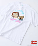 【おさるのジョージ】 オリジナルデザイン 刺繍 Tシャツ ジョージ ドロップショルダー ビッグシルエット ユニセックス キャラクター