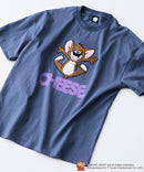 新柄追加!!【TOM AND JERRY/トムとジェリー】オリジナルデザイン 刺繍 Tシャツ ジェリー タフィー ドロップショルダー ビッグシルエット ユニセックス キャラクター