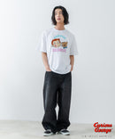 【おさるのジョージ】 オリジナルデザイン 刺繍 Tシャツ ジョージ ドロップショルダー ビッグシルエット ユニセックス キャラクター