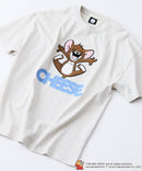 新柄追加!!【TOM AND JERRY/トムとジェリー】オリジナルデザイン 刺繍 Tシャツ ジェリー タフィー ドロップショルダー ビッグシルエット ユニセックス キャラクター