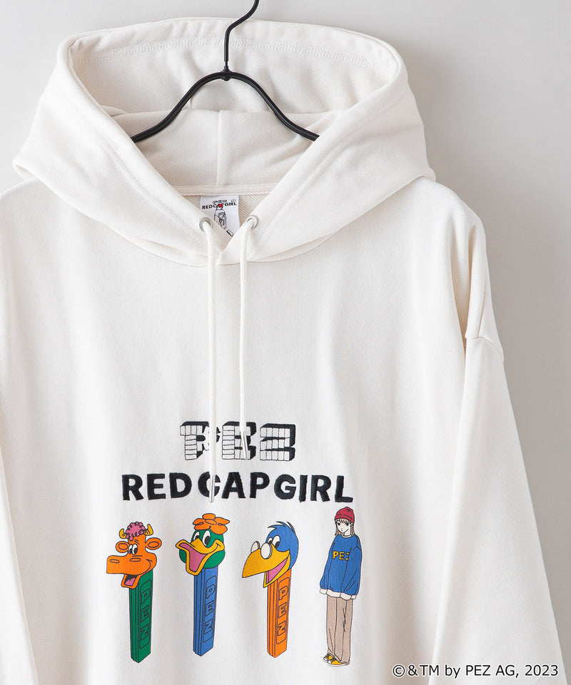 【PEZ x RED CAP GIRL】裏毛 イラスト ビッグシルエット フーディー  プルパーカー