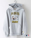 【MLB ×PEANUTS】別注コラボ 裏起毛 フーディー プルオーバー パーカー ドロップショルダー オーバーサイズ