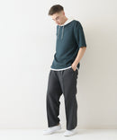 接触冷感 COOLスムース フェイクレイヤード リラックス フィット  Tパーカー BLUE STANDARD