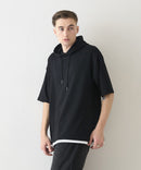 接触冷感 COOLスムース フェイクレイヤード リラックス フィット  Tパーカー BLUE STANDARD