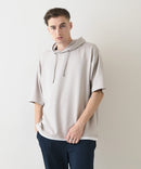 接触冷感 COOLスムース フェイクレイヤード リラックス フィット  Tパーカー BLUE STANDARD