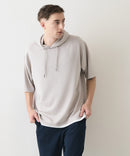 接触冷感 COOLスムース フェイクレイヤード リラックス フィット  Tパーカー BLUE STANDARD