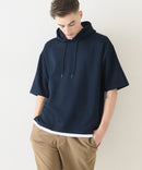 接触冷感 COOLスムース フェイクレイヤード リラックス フィット  Tパーカー BLUE STANDARD