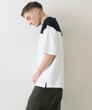 接触冷感 COOLスムース フェイクレイヤード フットボール切り替えリラックスフィットTシャツ  BLUE STANDARD