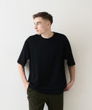 接触冷感 COOLスムース フェイクレイヤード フットボール切り替えリラックスフィットTシャツ  BLUE STANDARD