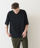 接触冷感 COOLスムース フェイクレイヤード フットボール切り替えリラックスフィットTシャツ  BLUE STANDARD