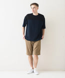 接触冷感 COOLスムース フェイクレイヤード フットボール切り替えリラックスフィットTシャツ  BLUE STANDARD