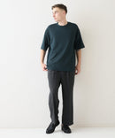 接触冷感 COOLスムース フェイクレイヤード フットボール切り替えリラックスフィットTシャツ  BLUE STANDARD