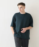 接触冷感 COOLスムース フェイクレイヤード フットボール切り替えリラックスフィットTシャツ  BLUE STANDARD