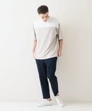 接触冷感 COOLスムース フェイクレイヤード フットボール切り替えリラックスフィットTシャツ  BLUE STANDARD