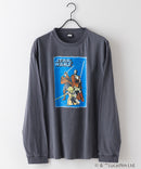 【STAR WARS/スター・ウォーズ】パウダーブリーチ加工 ビッグシルエットロンT ドロップショルダー オーバーサイズ ヴィンテージ加工】