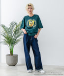 【SPONGEBOB/スポンジ・ボブ】 オリジナルデザイン 刺繍 Tシャツ ドロップショルダー ビッグシルエット ユニセックス キャラクター