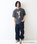 【TOMANDJERRY/トムとジェリー】オリジナルデザイン ジェリー タフィー パウダーブリーチ 加工 Tシャツ ドロップショルダー ビッグシルエット ヴィンテージライク 古着ライク ユニセックス キャラクター