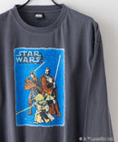 【STAR WARS/スター・ウォーズ】パウダーブリーチ加工 ビッグシルエットロンT ドロップショルダー オーバーサイズ ヴィンテージ加工】