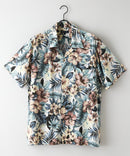 レーヨン 総柄プリント シャツ アロハ 接触冷感 レーヨン100%【BLUE STANDARD/ブルースタンダード】