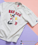 【Looney Tunes × MLB】オリジナル デザイン Tシャツ ドロップ ショルダー ビッグシルエット ユニセックス キャラクター