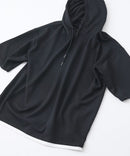 接触冷感 COOLスムース フェイクレイヤード リラックス フィット  Tパーカー BLUE STANDARD