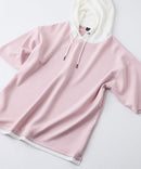 接触冷感 COOLスムース フェイクレイヤード リラックス フィット  Tパーカー BLUE STANDARD