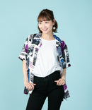 接触冷感 総柄 アロハシャツ レーヨン100% オープンカラー 開襟 ストリート モード カジュアル 夏服  UNIIT ユニット