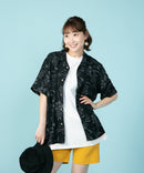 接触冷感 総柄 アロハシャツ レーヨン100% オープンカラー 開襟 ストリート モード カジュアル 夏服  UNIIT ユニット