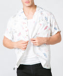 接触冷感 総柄 アロハシャツ レーヨン100% オープンカラー 開襟 ストリート モード カジュアル 夏服  UNIIT ユニット