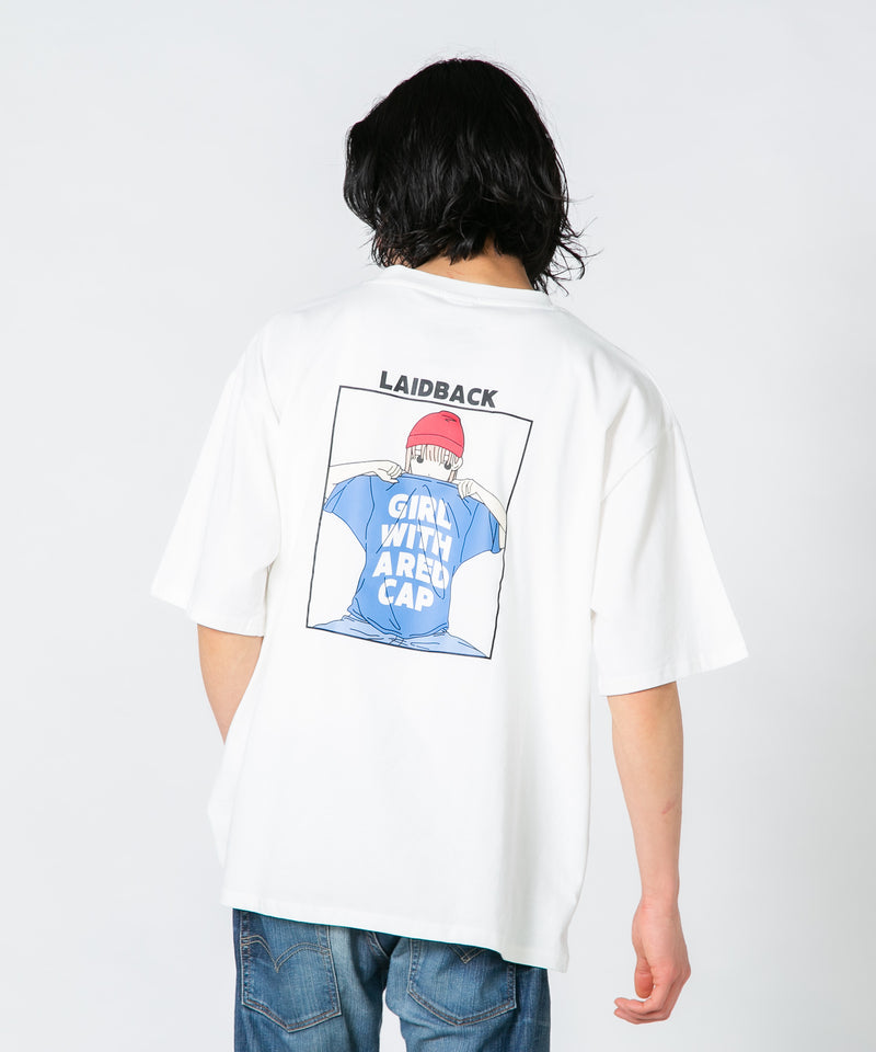 【UNIIT×RED CAP GIRL】バック プリント ビッグT 半袖Tシャツ カットソー ユニセックス UNIIT