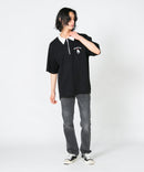 【UNIIT×RED CAP GIRL】冷感 ポンチ 半袖 ハーフジップ ポロ ワンポイント胸刺繍  とろみポンチ