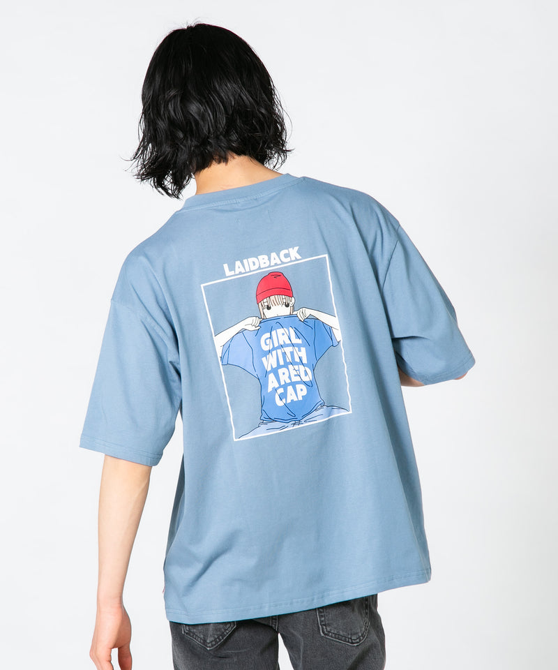 【UNIIT×RED CAP GIRL】バック プリント ビッグT 半袖Tシャツ カットソー ユニセックス UNIIT