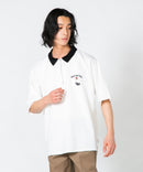 【UNIIT×RED CAP GIRL】冷感 ポンチ 半袖 ハーフジップ ポロ ワンポイント胸刺繍  とろみポンチ