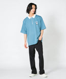 【UNIIT×RED CAP GIRL】冷感 ポンチ 半袖 ハーフジップ ポロ ワンポイント胸刺繍  とろみポンチ