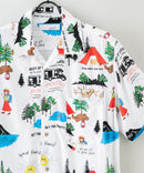 接触冷感 総柄 アロハシャツ レーヨン100% オープンカラー 開襟 ストリート モード カジュアル 夏服  UNIIT ユニット