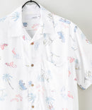 接触冷感 総柄 アロハシャツ レーヨン100% オープンカラー 開襟 ストリート モード カジュアル 夏服  UNIIT ユニット