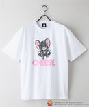 新柄追加!!【TOM AND JERRY/トムとジェリー】オリジナルデザイン 刺繍 Tシャツ ジェリー タフィー ドロップショルダー ビッグシルエット ユニセックス キャラクター