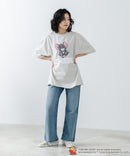 新柄追加!!【TOM AND JERRY/トムとジェリー】オリジナルデザイン 刺繍 Tシャツ ジェリー タフィー ドロップショルダー ビッグシルエット ユニセックス キャラクター