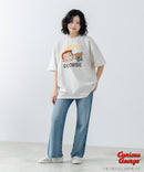 【おさるのジョージ】 オリジナルデザイン 刺繍 Tシャツ ジョージ ドロップショルダー ビッグシルエット ユニセックス キャラクター