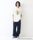 【SPONGEBOB/スポンジ・ボブ】 オリジナルデザイン 刺繍 Tシャツ ドロップショルダー ビッグシルエット ユニセックス キャラクター