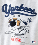 【MLB ×PEANUTS】別注コラボ 裏起毛 フーディー プルオーバー パーカー ドロップショルダー オーバーサイズ