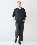 デオドラントドライ 吸水速乾 UVカット ストレッチ無地 ストライプ オープンカラーシャツ 開襟シャツ【BLUE STANDARD/ブルースタンダード】