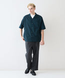 デオドラントドライ 吸水速乾 UVカット ストレッチ無地 ストライプ オープンカラーシャツ 開襟シャツ【BLUE STANDARD/ブルースタンダード】